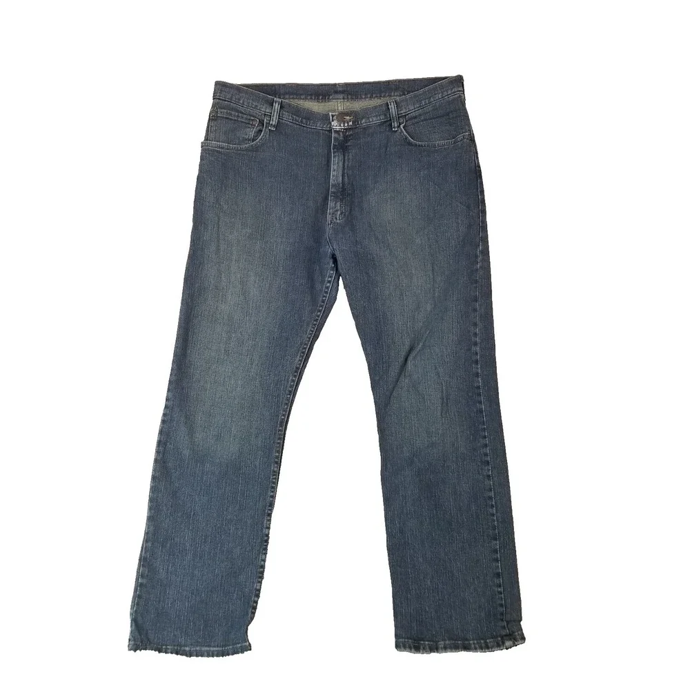 Wrangler jeans men's 38x30 relaxed straight blue stretch denim pants